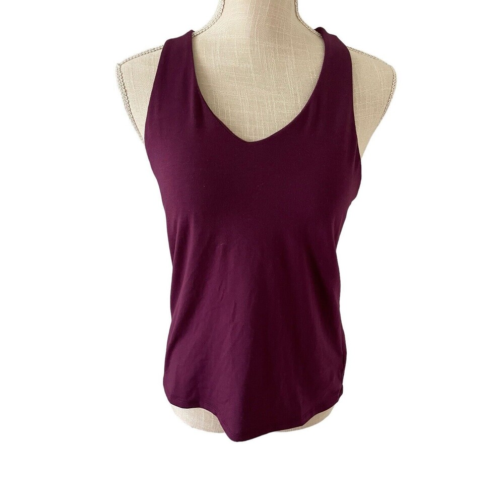 Athleta Purple Essence‎ Cross Back Tank Top V Neck Keyhole Back Size XS
